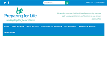 Tablet Screenshot of preparingforlife.ie